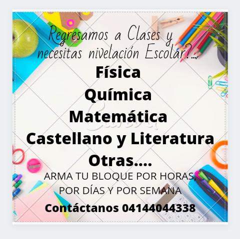 ⭐Regreso a Clases, activa a tu chicos de nuevo, te ofrecemos Nivelación Escolar (Pre-escolar/Básica/Bachillerato) Contactanos para que escojas el plan que mejor se adapte a tus necesidades.

#tareasdirigidas #regresoaclases #añoescolar2021  #bachillerato