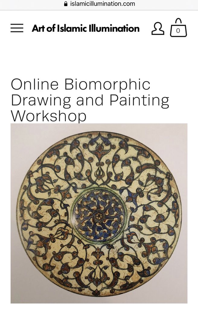 Teaching the pattern on this lovely plate with foliage, dated to 1575 on Wednesday 15th Sep, 6:30-8:30pm London time on zoom! More info & booking in link:
islamicillumination.com/shop/online-bi… #biomorphswithesra #biomorphicart #islamicpattern