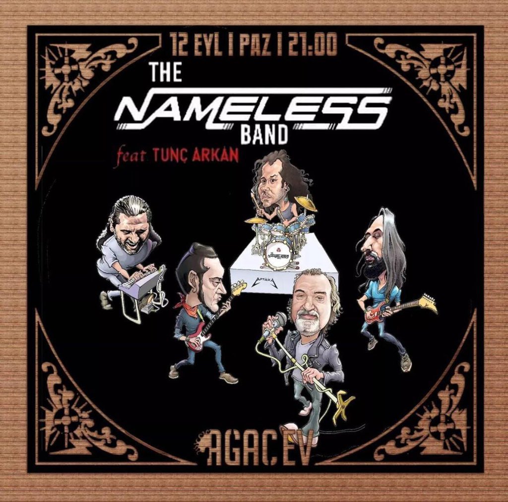 GiTARiZMA kadrosunun harika  müzisyenlerinden Tunç Arkan ve grubu The Nameless Band 12 Eylül Pazar Kadıköy Ağaç Ev ‘de sahnede olacak.
