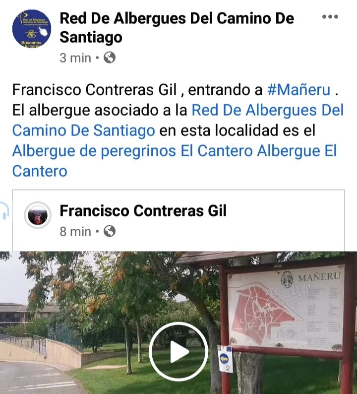 Link video. Entrada a Mañeru
@francisco_contreras_gil.
En esta localidad albergue asociado a la <a href="/redalbergues/">Red Albergues</a>
👉 @albergueelcantero

facebook.com/25239811494019…