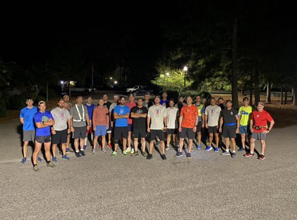 F3Sandhills's tweet photo. Thanks to @F3Sandhills PAX member Berry for organizing and leading us this morning in a 9/11 tribute 9.11 mile run.  Was great company and an excellent reminder of what was lost and sacrificed 20 years ago today. https://t.co/eJFZETSGLQ