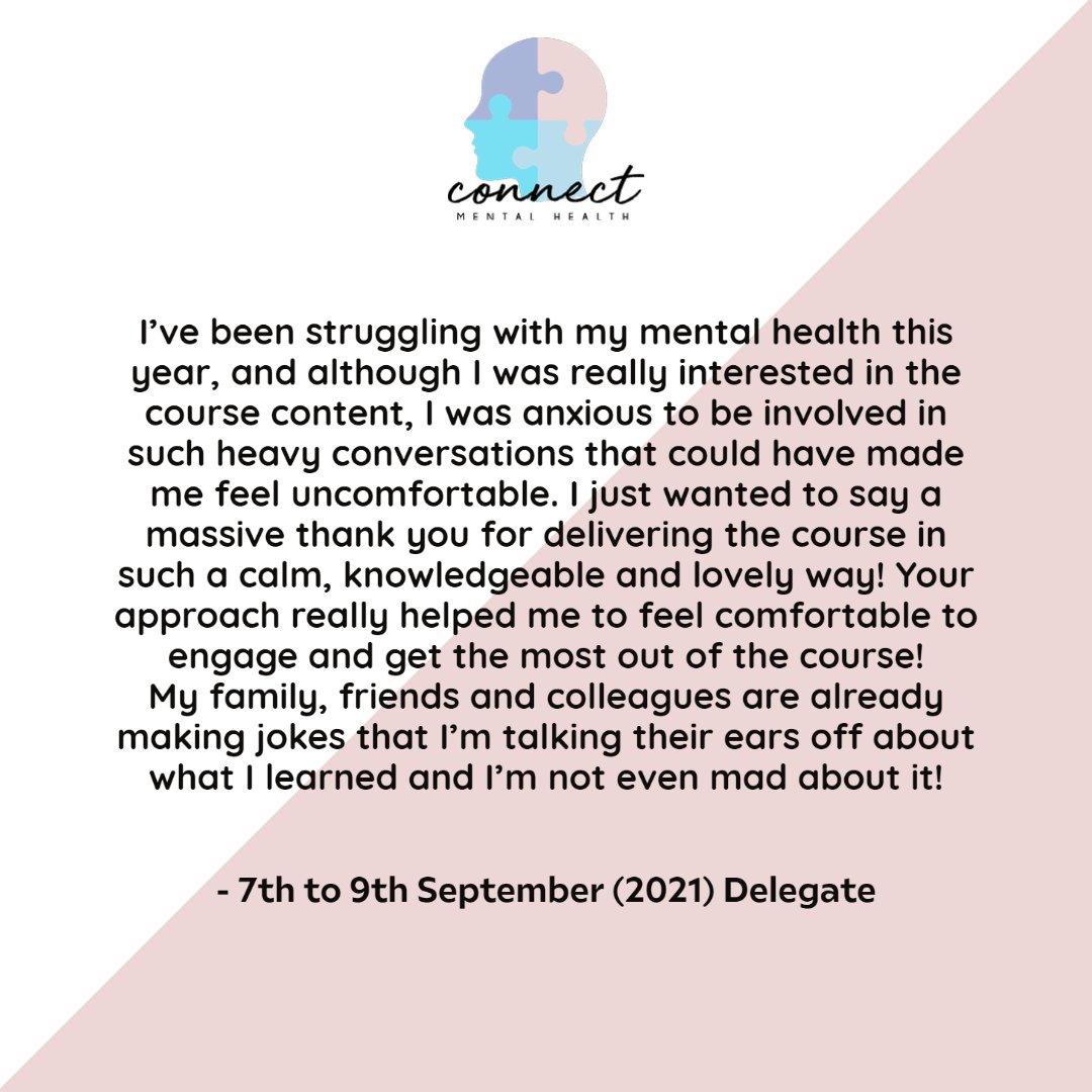 CONNECT_MHealth's tweet photo. Some amazing, and personal feedback, from our delegates this week ⬇

Read more here: https://t.co/DYYWYdlYgy

#mentalhealth #MHFA @MHFAEngland
#connectmentalhealth https://t.co/T9dmEQMI51