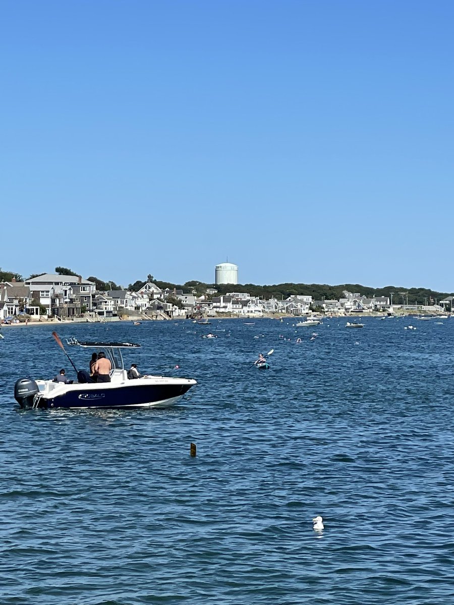 No. It's not okay to drive your boat through the Ptown #swimforlife