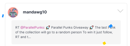 ParallelPunks's tweet image. The big winner of the parallel punk #177 is @mandawg10!! 

Congratulations dude! I&apos;ll dm you

Many thanks to everyone who participated ✨
