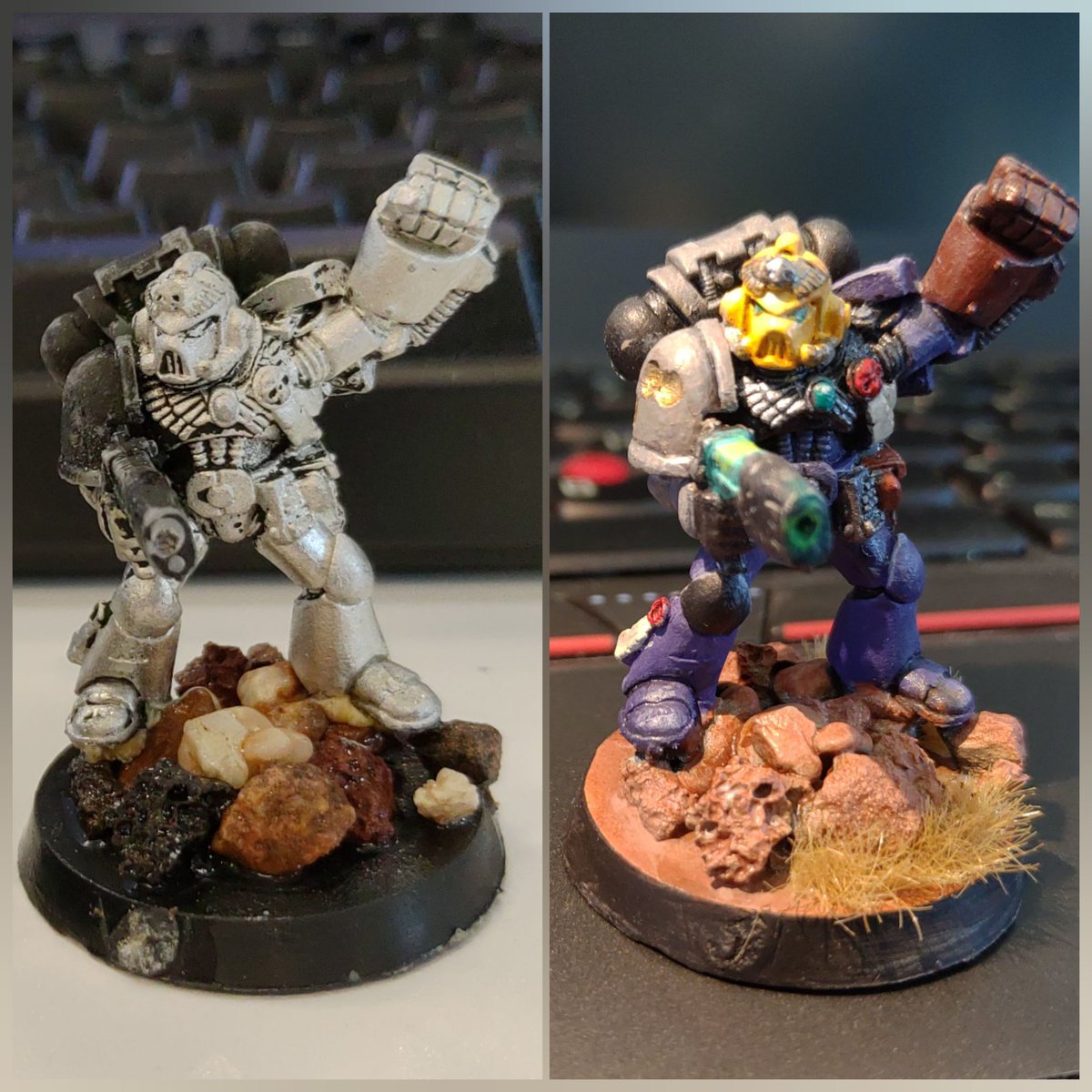 Avengeourmoon's tweet photo. Gotta love the old miniature.
#WarhammerCommunity #warhammer40k #retrowarhammer #PaintingWarhammer
#beforeandafter #homebrewchapter https://t.co/FYDBRU6BUh