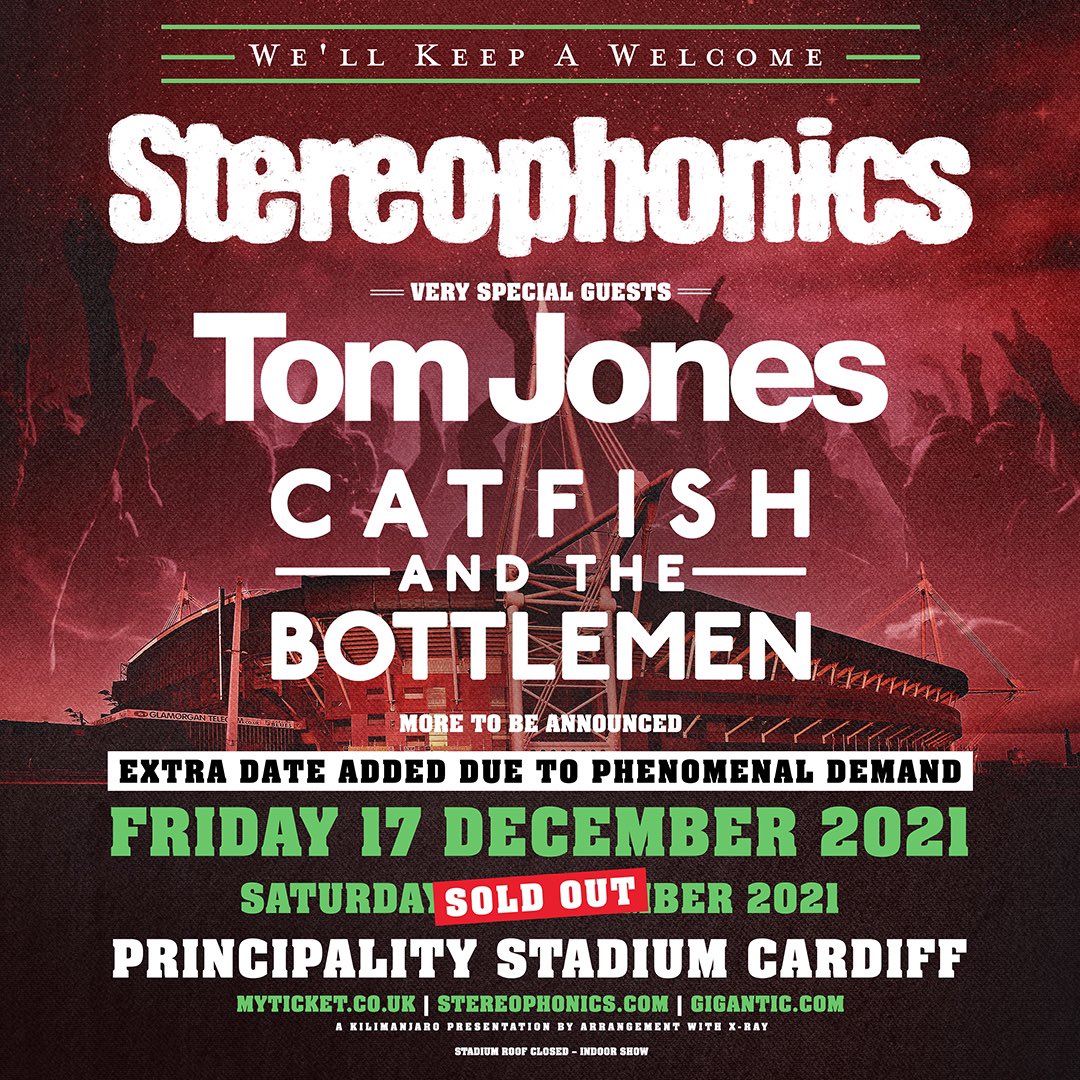 DUE TO PHENOMENAL DEMAND SECOND NIGHT ADDED AT CARDIFF PRINCIPALITY STADIUM ON FRIDAY 17 DECEMBER 2021 FIRST NIGHT SOLD OUT myticket.co.uk/artists/stereo…