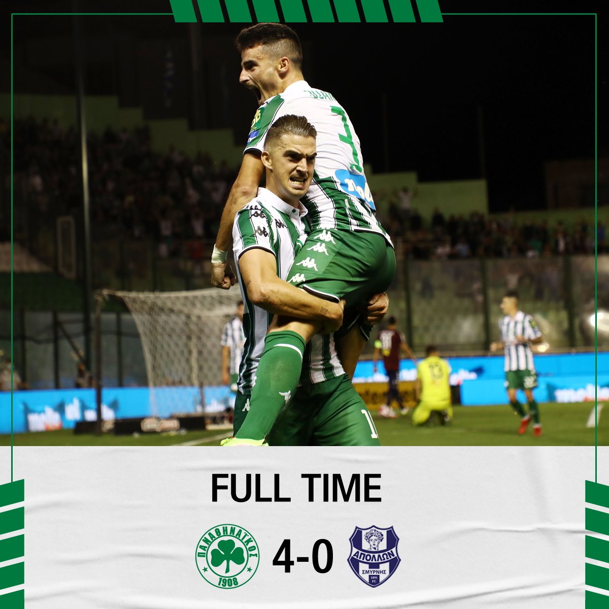paofc_'s tweet photo. Τρομέρη εμφάνιση και σούπερ ξεκίνημα για την ομάδα μας! #PAOAPO #Goal #Panathinaikos #PAOFC2021_22 #SLGR #SLGRINTERWETTEN https://t.co/wsQI08yEPh