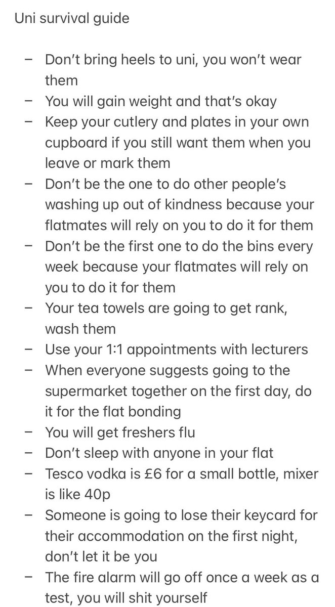 uni advice for all of the freshers x