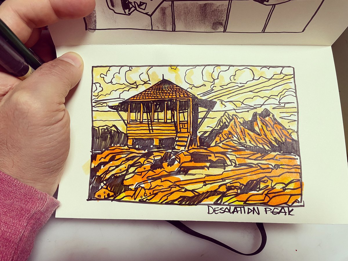 I've decided for this months Patreon print will focus on the fire lookout at Desolation Peak in the Washington Cascades. In the book's final chapters of The Dharma Bums, Jack Kerouac describes his experiences there as a fire lookout in the summer of 1956.