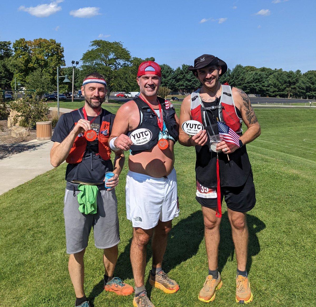 plako21's tweet photo. Officially an ultramarathoner!
The greater the effort, the greater the glory.
Proud to accomplish this with our coach @TheSensation61 and fellow first timer @number1Marcsman #YUTC #50k https://t.co/E3aHKue0rb