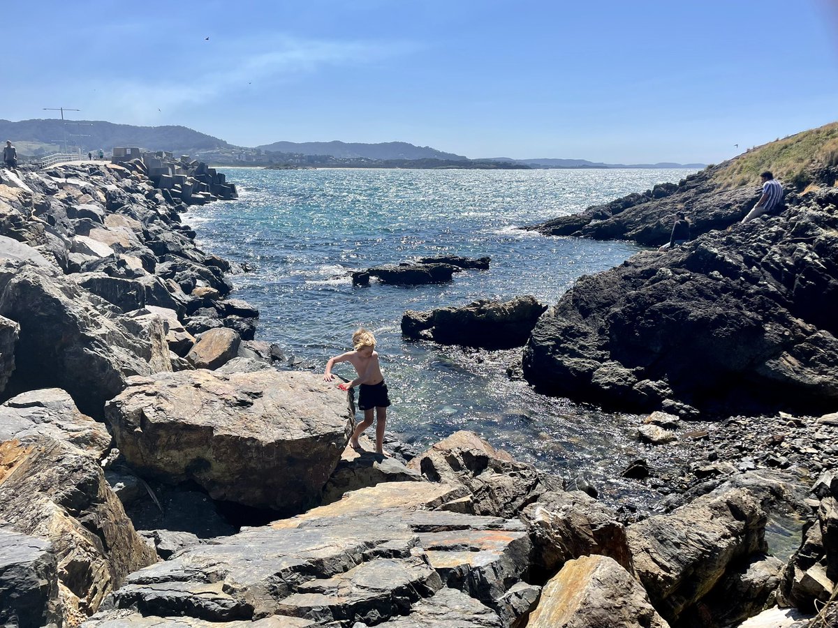 A trip to the beach yesterday- snorkelling off Muttonbird Island, then a swim as Jetty Beach. Nice to get down to Coffs Harbour and into salt water!