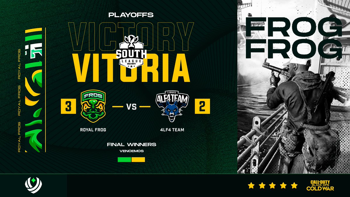 🥶🥶 ROUND 11 ICE 🥶🥶

GGs <a href="/4LF4Team/">4LF4 TEAM</a>, ganhamos de 3x2 e avançamos para a GRANDE FINAL da <a href="/SouthCodLeague/">South CoD League</a> amanhã vs Maycam/4LF4. 🔥🔥🔥

#BeRoyal👑 #GoFrog🐸