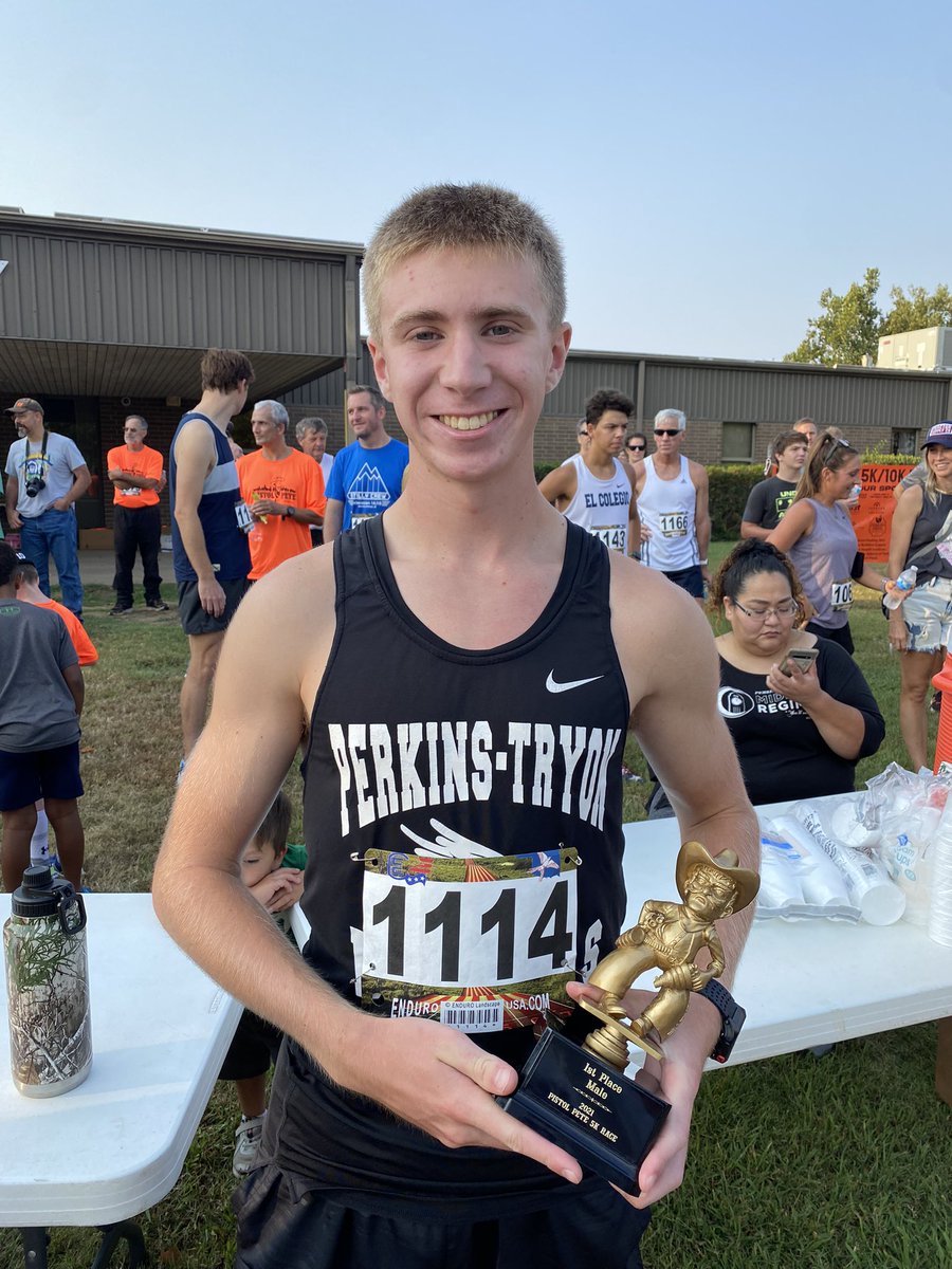 Pistol Pete 5K
Ava Meadors-1st place overall female 
Corbin Galt-1st place overall male #runners #xc