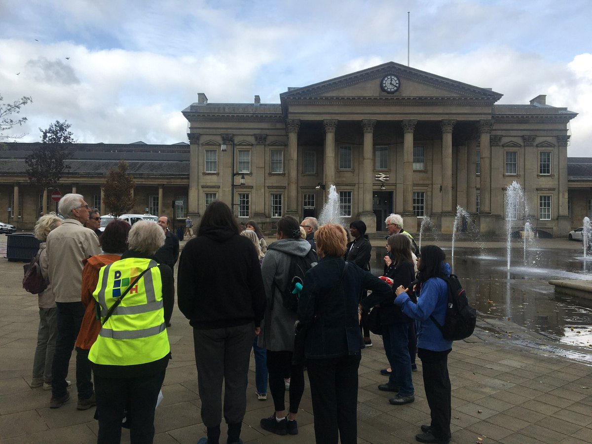 regenboy's tweet photo. @CivicSocietyHD Great to see the #DiscoverHuddersfield ‘Exploring the Town’s Ramsden’s Heritage Walk’ in St. George’s Square today as part of #Huddersfield High Street Heritage Action Zone - #HeritageOpenDays programme #HuddsHSHAZ #HistoricHighStreets #HODs #OurSquare https://t.co/7v3CYJN7VJ