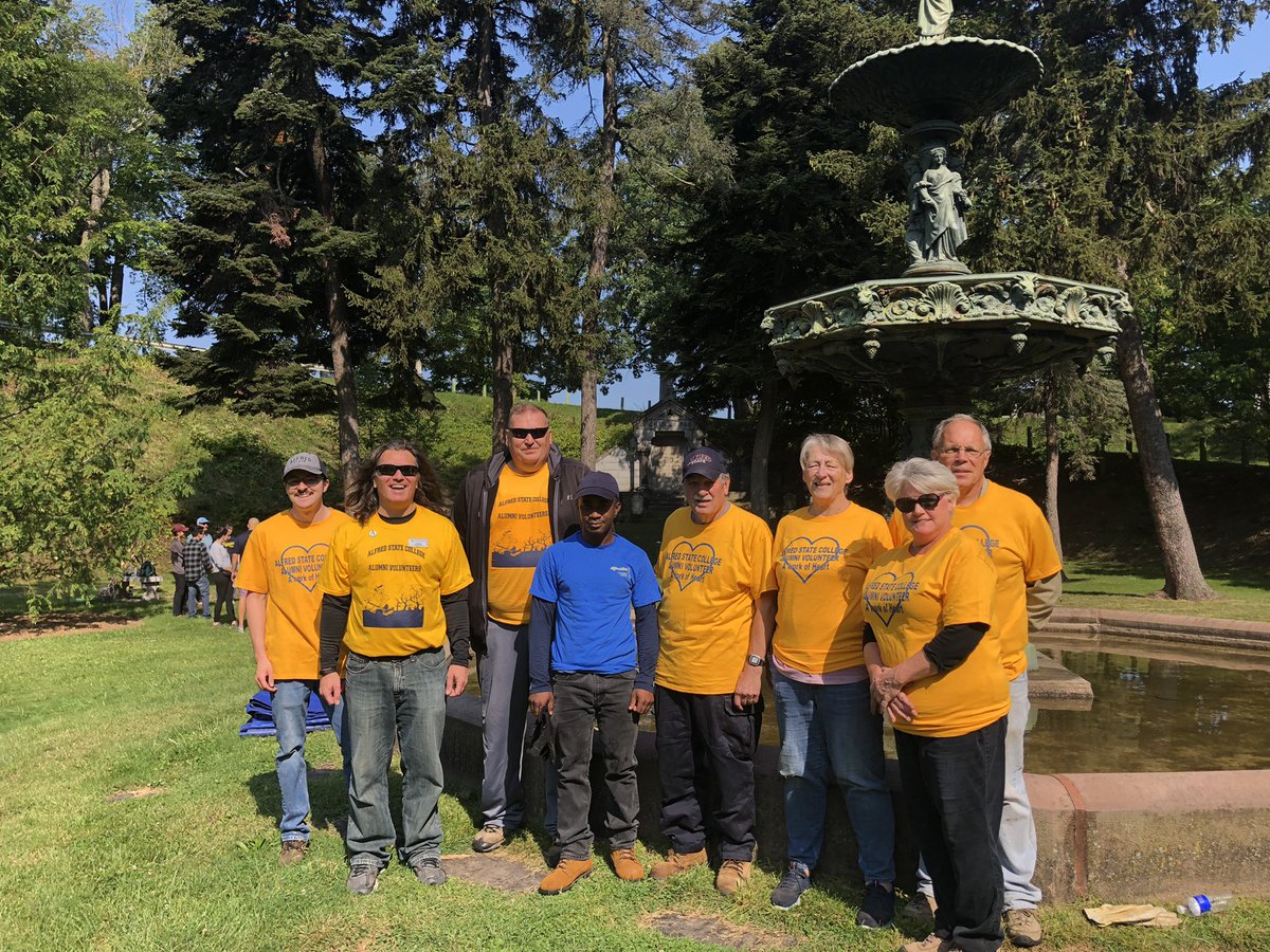 A great day with fellow Alfred State Pioneer alumni at our annual Mt. Hope Cemetery clean-up and our “after clean-up” lunch at The Distillery in Rochester!