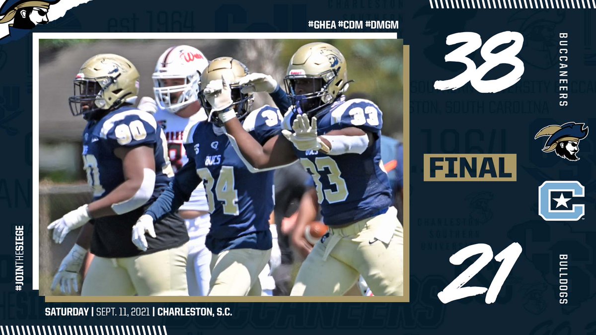 FINAL | BUCS WIN!!!

Charleston Southern opens the 2021 season 1-0 with a Holy City victory at The Citadel!

Back home next week to open <a href="/BigSouthSports/">Big South Conference</a> play versus Monmouth. See you at 6, Bucs fans!

#GHEA #CDM #DMGM