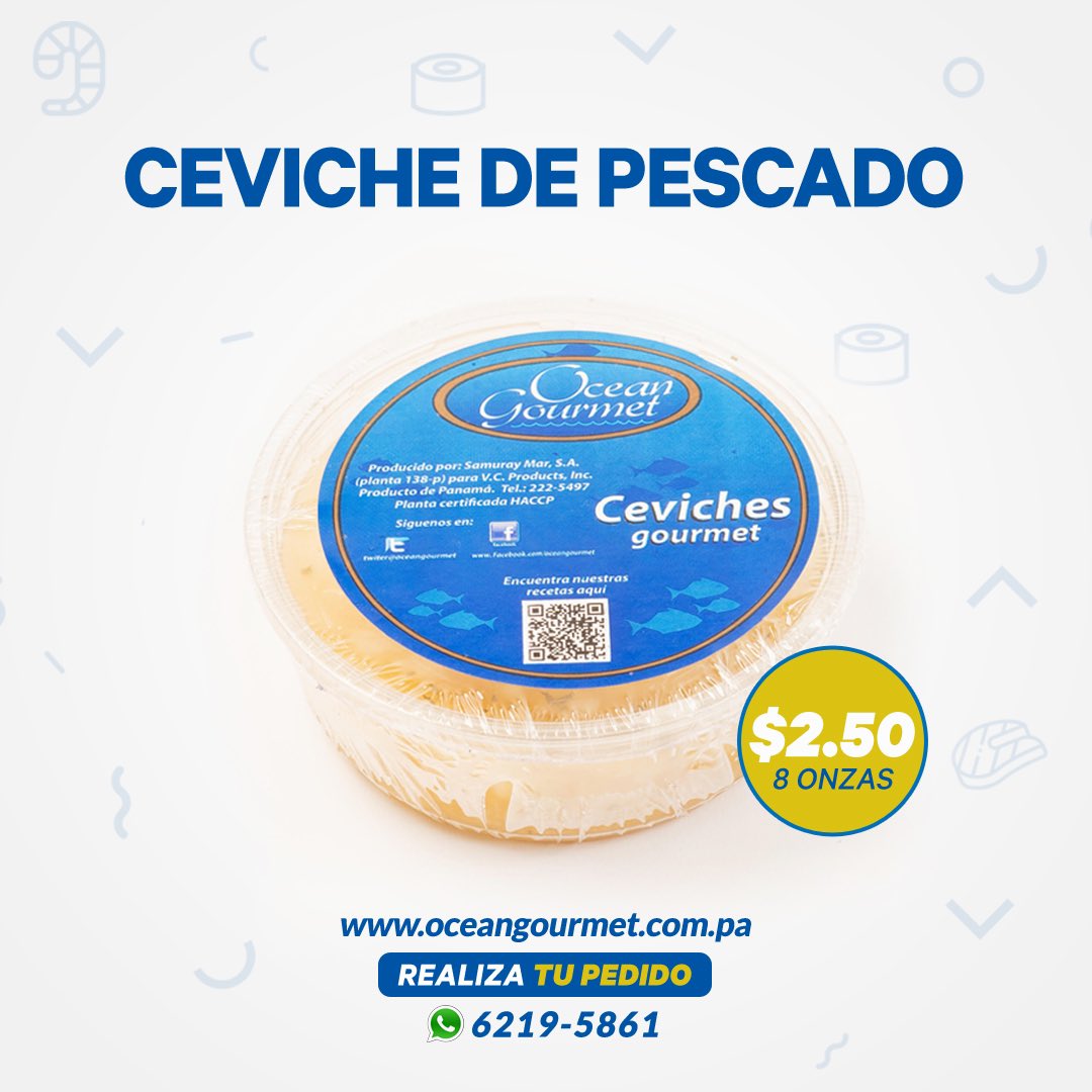 OceanGourmet's tweet photo. ¡Ceviche de Pescado! 🐟 Pídelo en sus diferentes presentaciones: 8oz, 16oz, 32oz o 64oz en nuestro sitio web: https://t.co/m8YOZxlVxT, por las apps de ASAP o PedidosYa o vía whatsapp al: 6219-5861. https://t.co/L5n9KioVuh