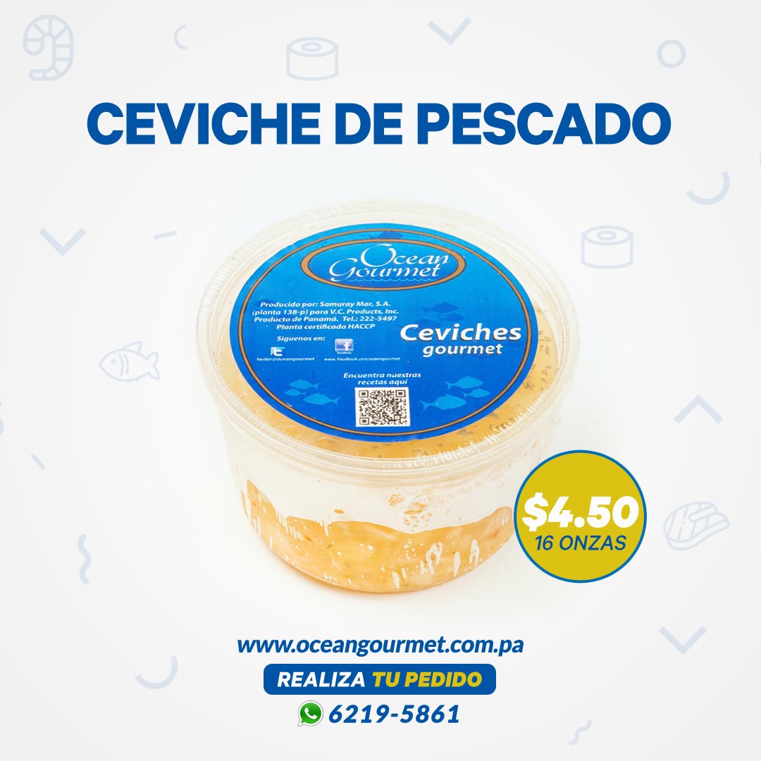 OceanGourmet's tweet photo. ¡Ceviche de Pescado! 🐟 Pídelo en sus diferentes presentaciones: 8oz, 16oz, 32oz o 64oz en nuestro sitio web: https://t.co/m8YOZxlVxT, por las apps de ASAP o PedidosYa o vía whatsapp al: 6219-5861. https://t.co/L5n9KioVuh