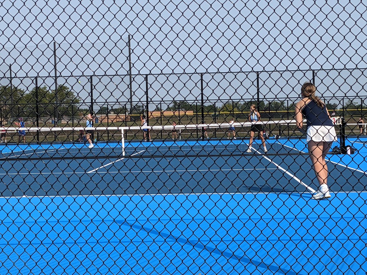 Fun watching the girls finally play on the new courts. Great job Warriors. <a href="/WBHS_Tennis/">Willowbrook Tennis</a>