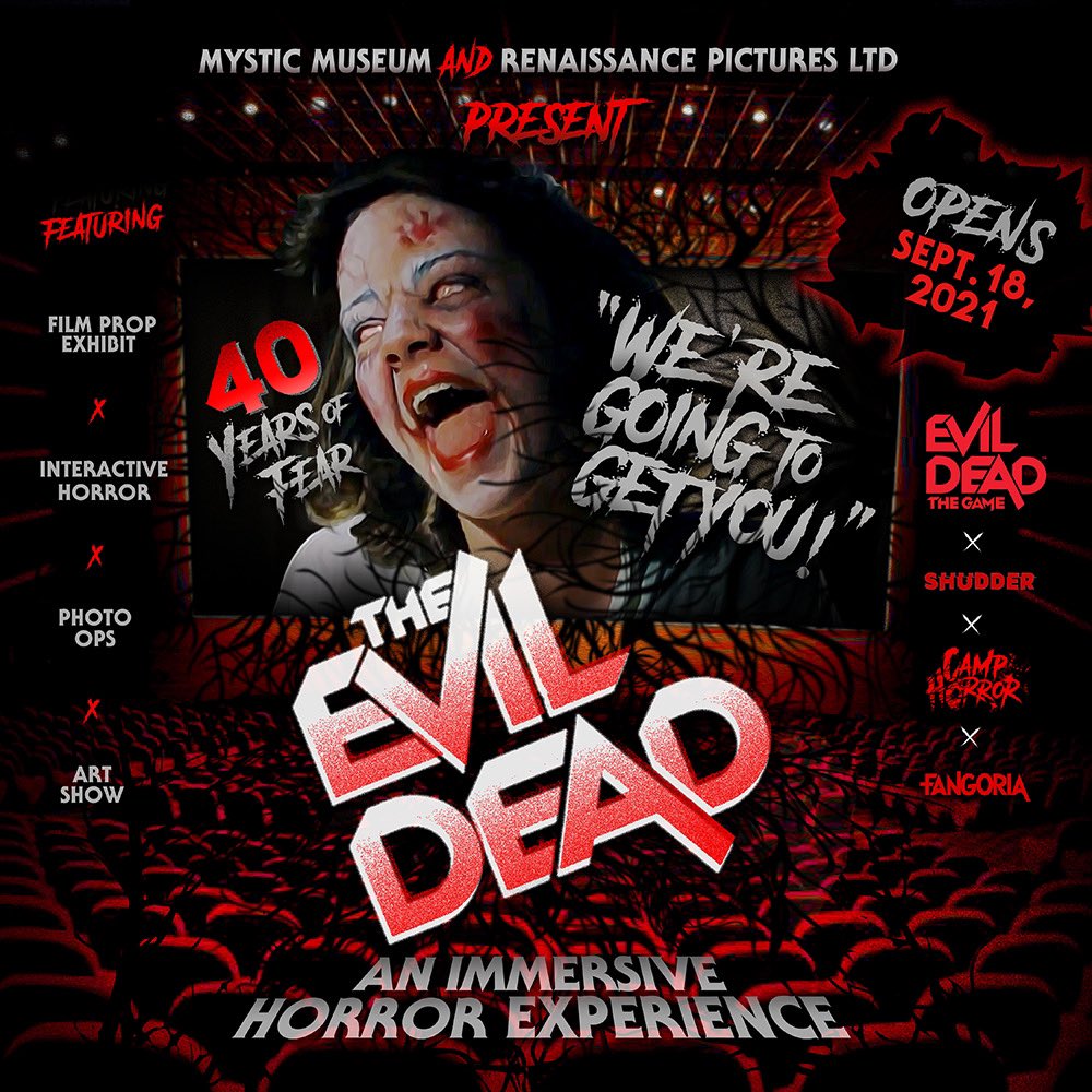 The Evil Dead 40 Years of Fear: An Immersive Horror Experience opens Sept 18 and runs through the end of the year ! Sponsored by <a href="/EvilDeadTheGame/">EvilDeadTheGame</a> <a href="/Shudder/">Shudder</a> <a href="/FANGORIA/">FANGORIA</a>  🩸🩸 Free tix giveaway!  To enter head to our Instagram <a href="/themysticmuseum/">The Mystic Museum</a> 🩸
