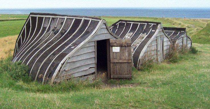 Reclaimed upside down boat houses in Lindisfarne, also known as Holy Island - a small island off northeast coast of England.
These fishing sheds are made of old herring boats and have been a tradition since 1908 in Lindisfarne.

#archaeohistories