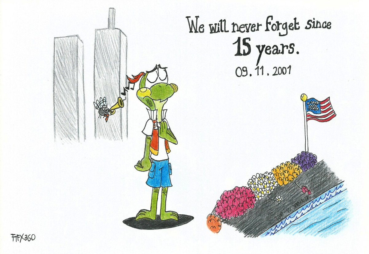 FTFTheToonist's tweet photo. [CLASSICS] For the occasion, we never forget many thousand hard-working people, 20 years after their high-heavy tragic by a crashed plane.

#NeverForget #September11 #20thanniversary911 #WorldTradeCenter #FricFrog #AlfredFly #Throwback https://t.co/IAkfsNniVt