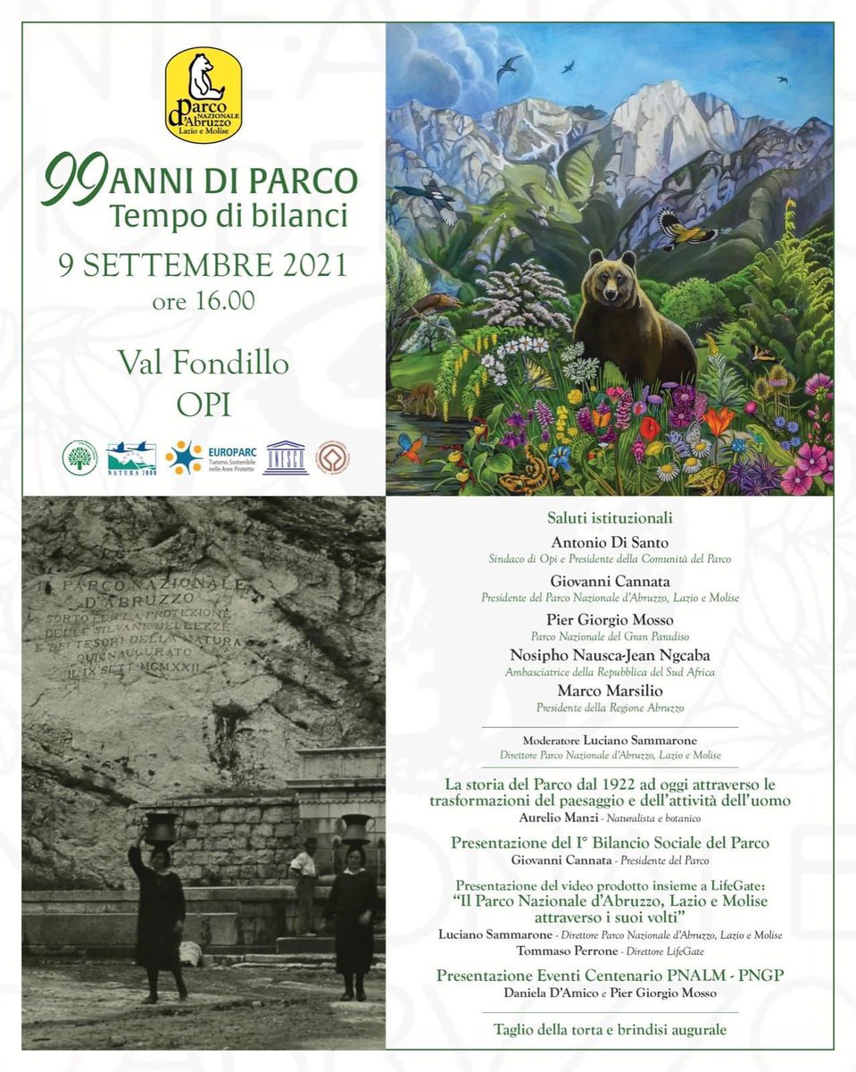 Il 9 settembre abbiamo festeggiato i 99 anni del <a href="/Parcoabruzzo/">Parco Abruzzo</a> in Val Fondillo ad Opi.
Grazie a tutti quelli che hanno partecipato e a coloro che hanno reso possibile questo grande evento.
#Opi