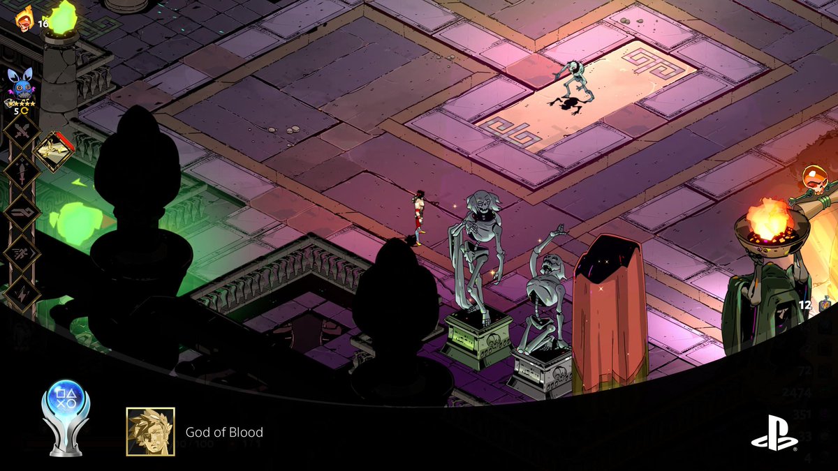 Platinum 100 Hades!!! <a href="/SupergiantGames/">Supergiant Games</a> does it again!! I've platinumed all of their other games and the progression from Bastion to Transistor to Pyre to Hades is incredible. You can see piscese of all of them in this, which makes this one so incredible. Bravo!!