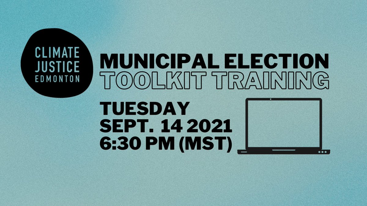 CJEdmonton's tweet photo. TUESDAY, SEPTEMBER 14. 6:30PM.
Join us on zoom to learn more about our election toolkit and how you can use it to push municipal candidates to take bold climate action! 

Link to register:🔗https://t.co/6mrZfjzw3n

#yegcc #yegvote #yeg #climateaction #ableg https://t.co/FahJd9Tkby