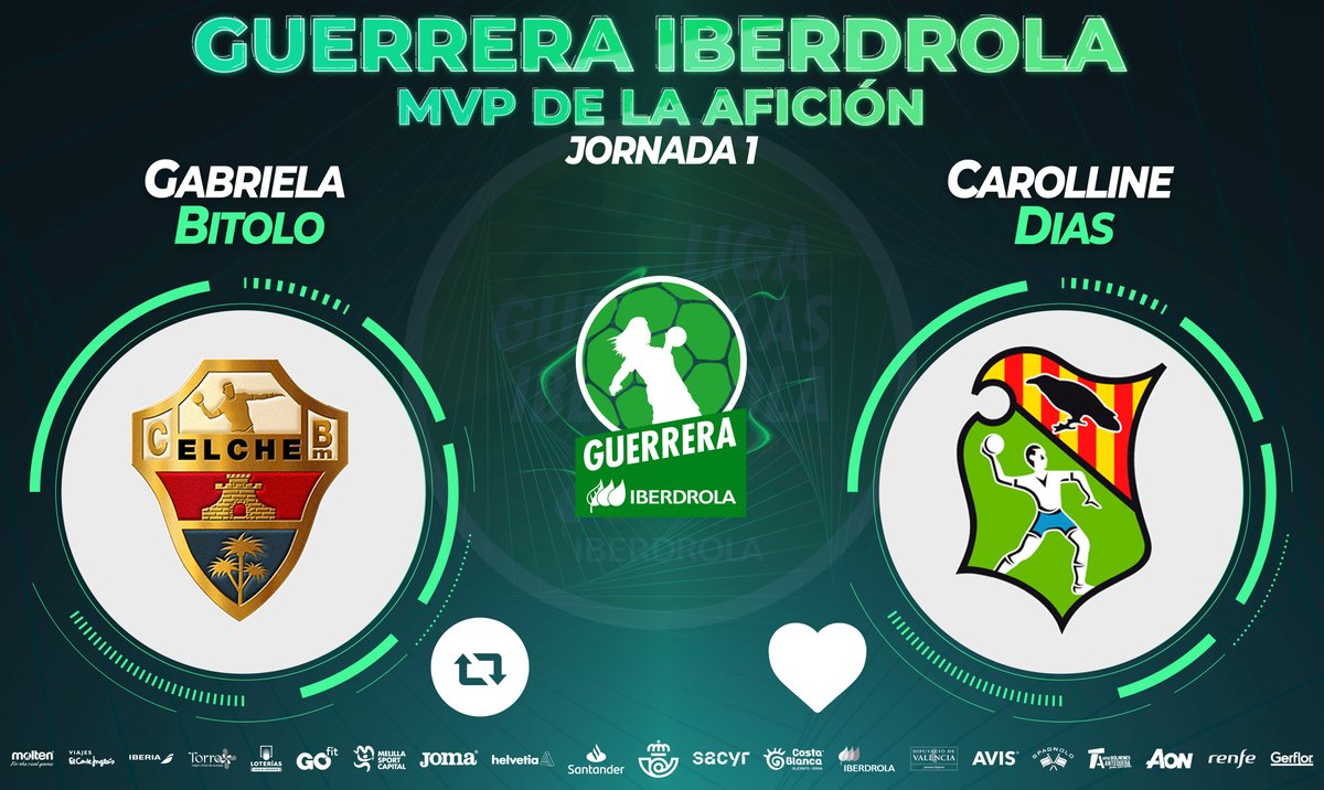 ⭐️#GuerreraIberdrola - Jornada 1
  
🆚 <a href="/cbm_elche/">Atticgo Balonmano Elche</a> : <a href="/BMGranollers/">BM Granollers</a>
 
♻️ RT: <a href="/gabrielacbitolo/">Gabriela Bitolo</a>
❤️ Me gusta: Carolline Dias