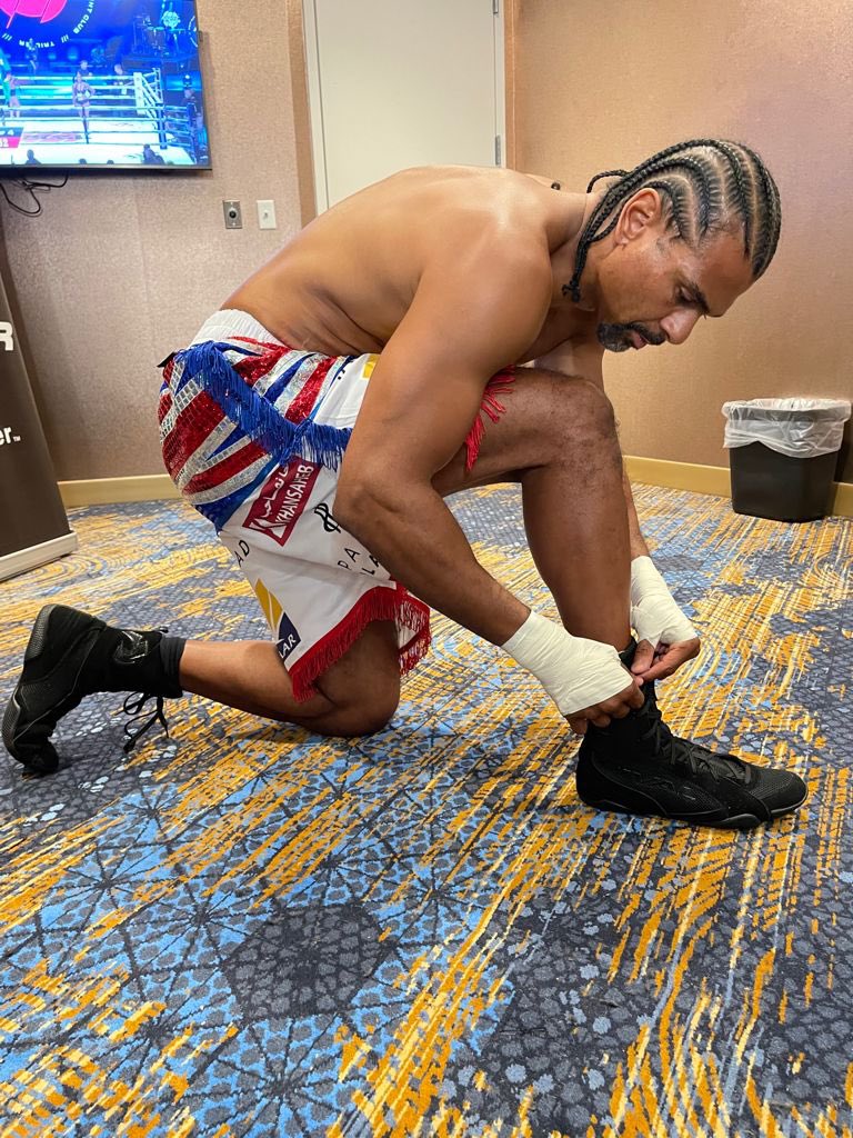 The classic black boots are all tied up! The Hayemaker is ready to show you what he’s got. Book #HayeFournier now. The return of @davidhaye is less than an hour away. @FiteTV 👉 davidhaye.afy.ai/VZHIx