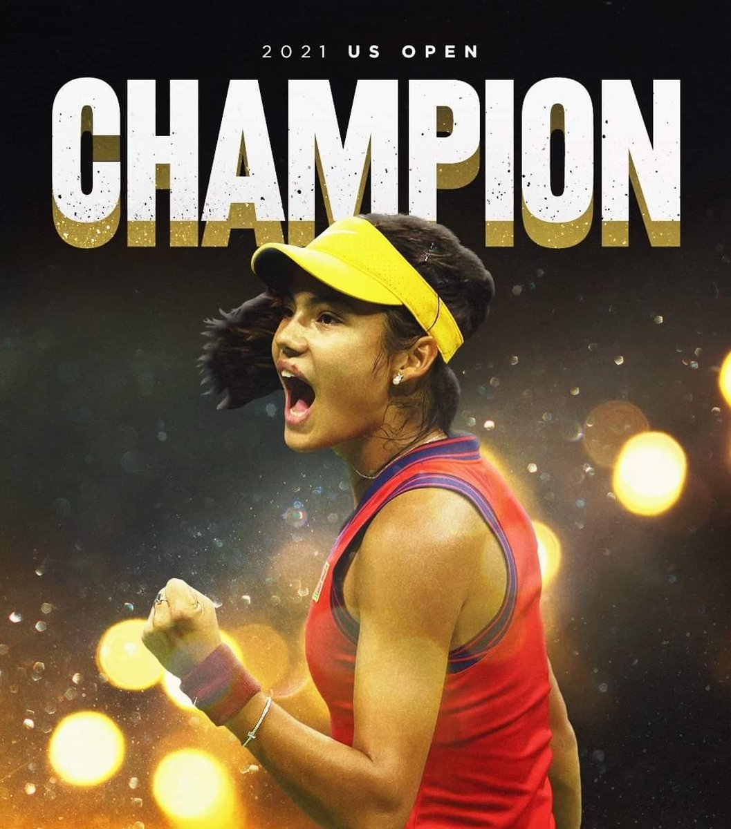 gemcottle's tweet photo. Take a bow @emmaraducanu. From a wildcard at Wimbledon a few months ago to US Open champion and the first ever qualifier to win a grand slam. She won the title without dropping a single set and all at 18 years of age! Absolutely incredible! #usopen https://t.co/wvHgvZS1Rz