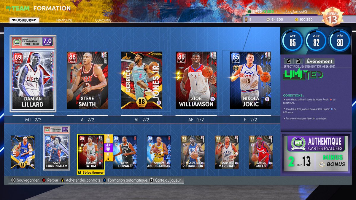 SlimShadyz20's tweet photo. ✅ Update v1 après une première journée à jouer ! Ça avance bien 😎 #NBA2K22 #XboxSeriesX #NoMoneyChallenge (0€ challenge 💰) https://t.co/iUuXBi4A7k