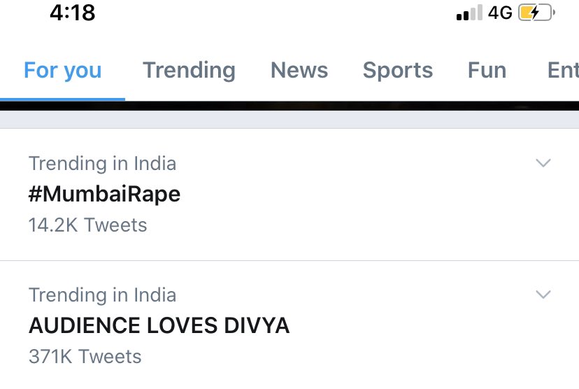 It’s 4.18am at night and 
AUDIENCE LOVES DIVYA is going strong &amp; trending with 371k tweets! 😍 
You guys are simply fab. 
<a href="/justvoot/">Voot</a> <a href="/VootSelect/">Voot Select</a> #TeamDivya