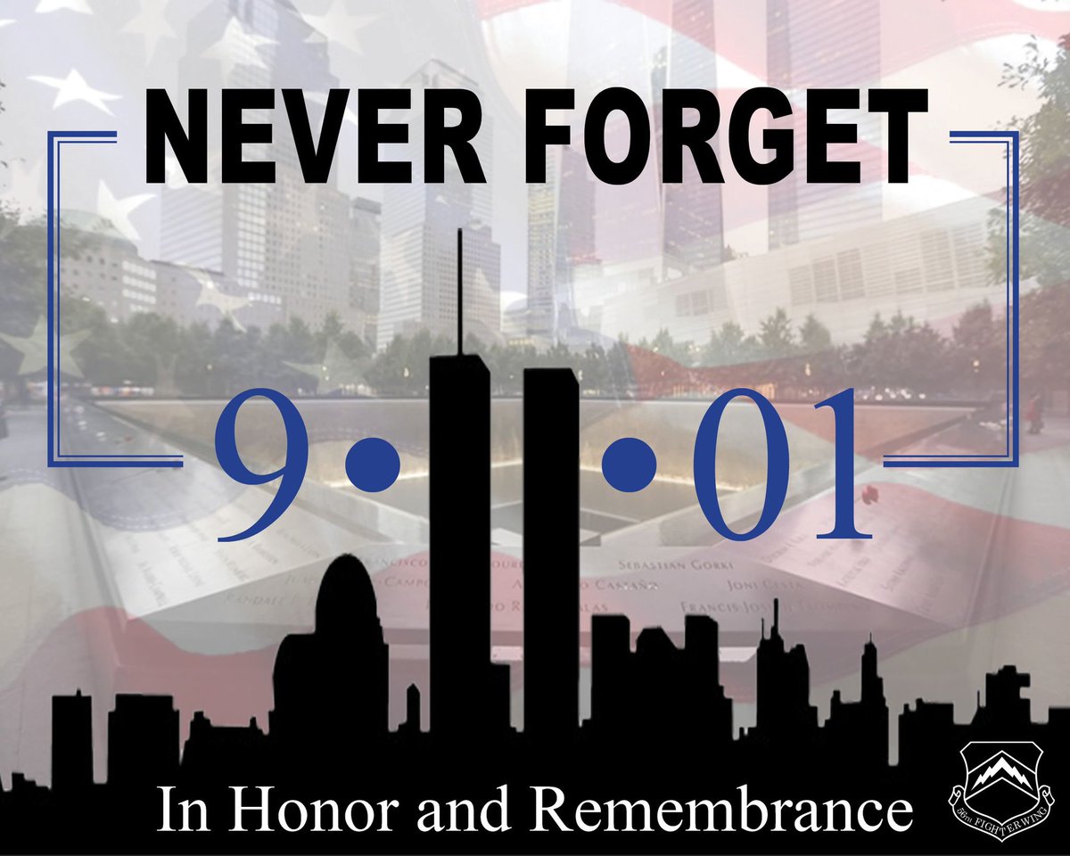 LukeAFB's tweet photo. Take a moment today to honor the lives lost on the 20th anniversary of 9/11.

#DYK following the attacks, Luke conducted combat air patrols for two nights over the Phoenix area? A total of 27 combat air patrol missions were completed to ensure our community stayed safe. https://t.co/yoW2nxyEDH