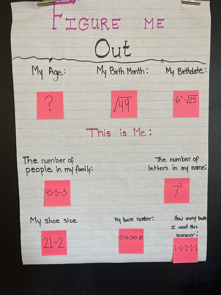 FlorindoMr's tweet image. Figure me out math activity #everyonecanlearnmath
