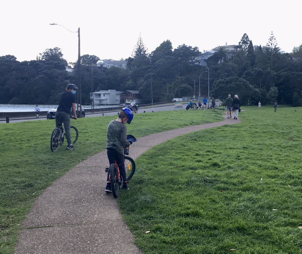 suecopsey's tweet image. Live from the park - bikes, bikes and more bikes, never seen this many. Feels like a group hug for @SiouxsieW. 
#lockdownauckland #lockdownexercise
