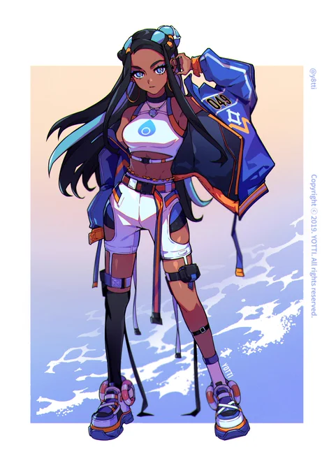 #repostday #PokemonSwordShield 

Techwear Ver.
💙Nessa &amp; Raihan (야청 &amp; 금랑)🧡 