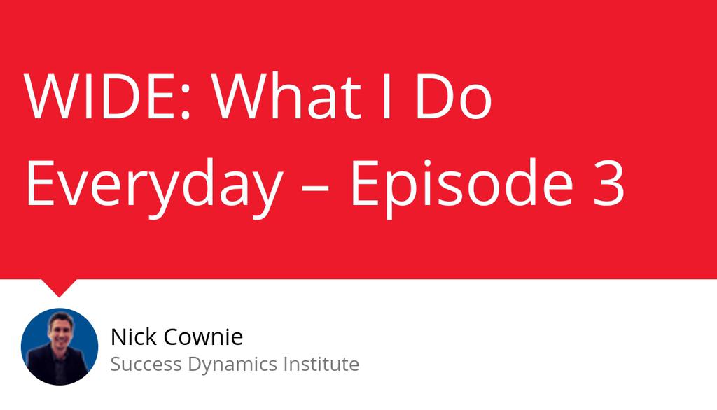 NickCownie's tweet photo. If you enjoy today’s video, please share it with someone you feel would love to know what it really takes to build a thriving business and live a life you love.

Read the full article: WIDE: What I Do Everyday – Episode 3
▸ https://t.co/qtqqyGBwwp

#WhatIDoEveryday https://t.co/rKXeUFUI4M