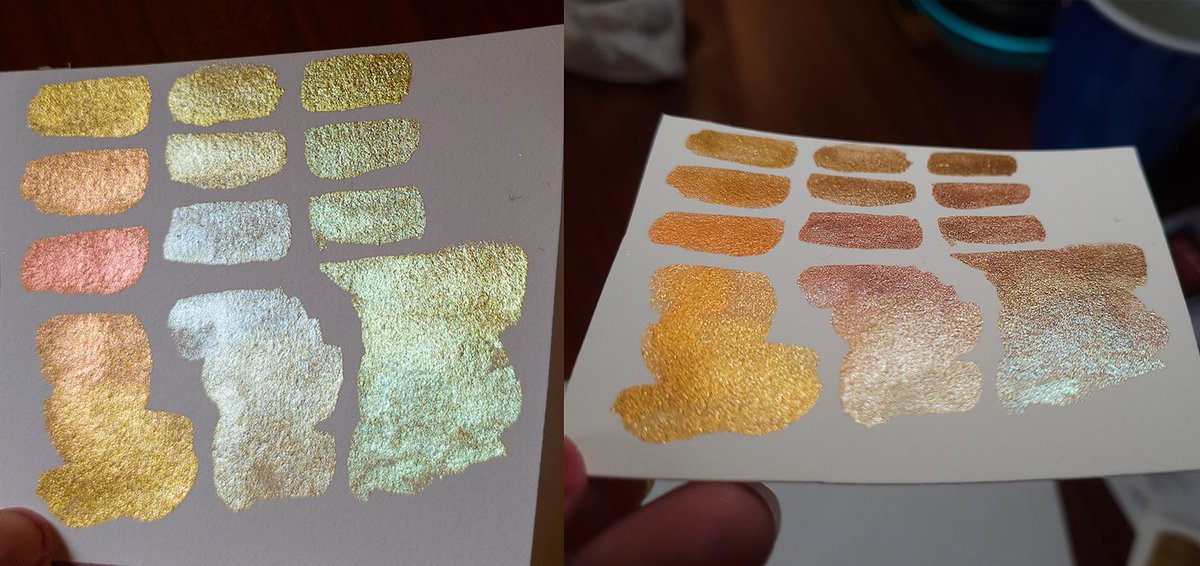 i would just like everyone to look at these color shifting finetec paint mixes i am obsessed with right now, thank you