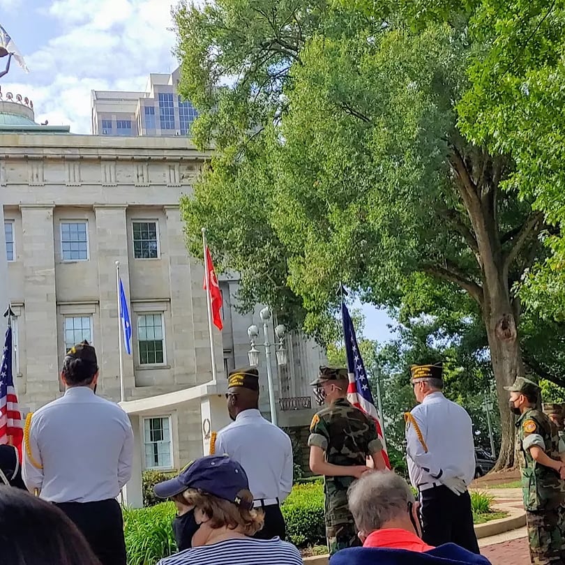 CervaniaNc's tweet photo. We gathered together with the @usmarines League #TarHeel Detachment #733 to rememher those who have fallen &amp; fought 20 years ago on #September11.

Thank you to all who joined the memorial esp Sgt. Maj. Paul Berry, #USMC Ret. for his memorable words. #AlwaysRemember #NeverForget https://t.co/HFQ27iw6tH