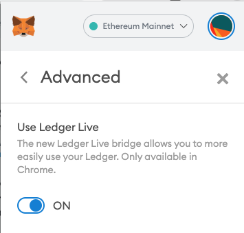 📢 Thread: How to use OpenSea with Ledger devices and MetaMask.

A recent Chrome update made it cumbersome to use OpenSea with Ledger devices + MetaMask, but it is still doable: 

1. From MetaMask's Settings, click "Advanced" and then toggle on the "Use Ledger Live" option.