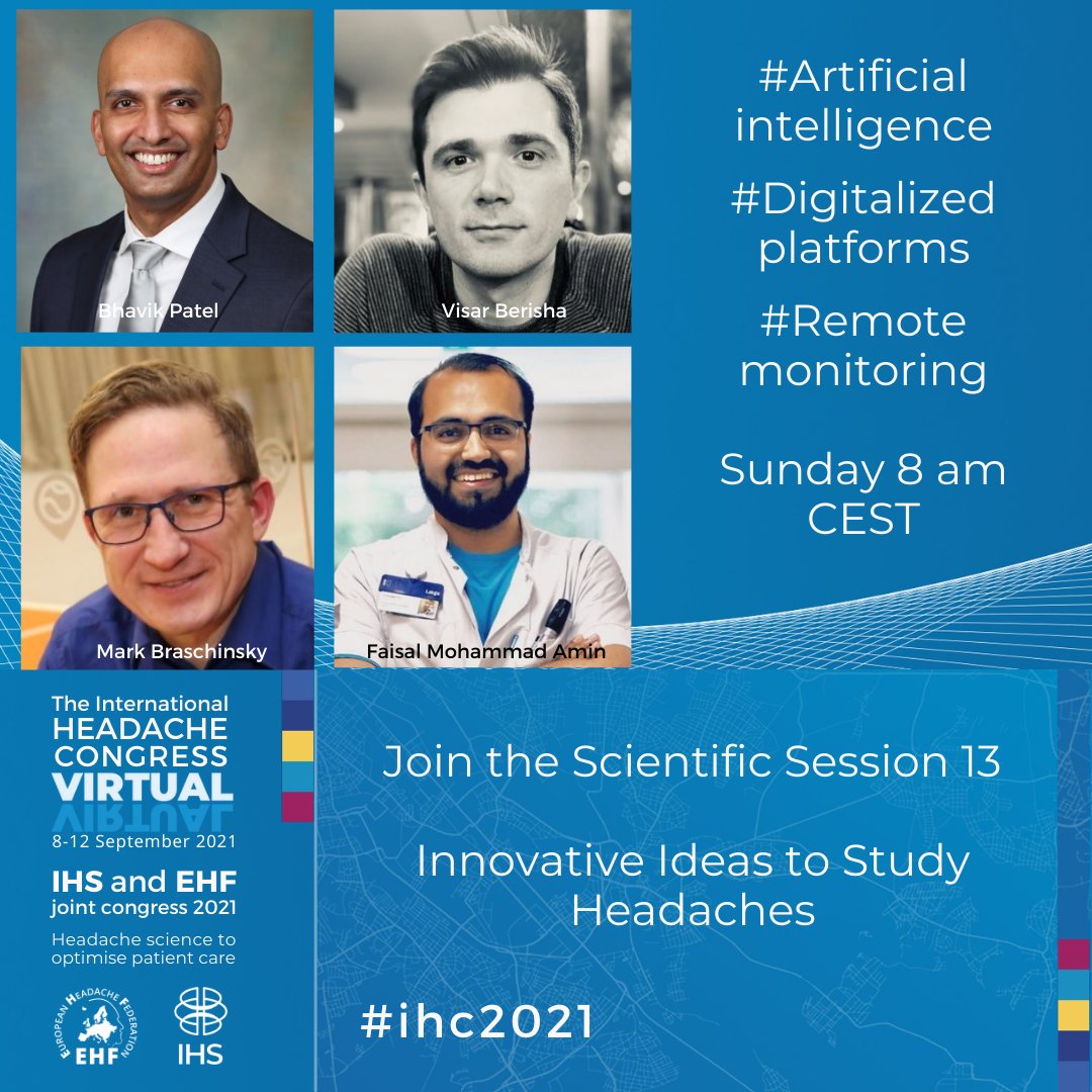 EHF_Official's tweet image. Is there a need for #Artificial intelligence #Digitalized platforms #Remote monitoring in #headaches? Learn more about other perspectives to increase #headache knowledge today at #IHC2021, 8 am CEST!  @EHF_official @IHS_official #migraine #neurology #studentmed