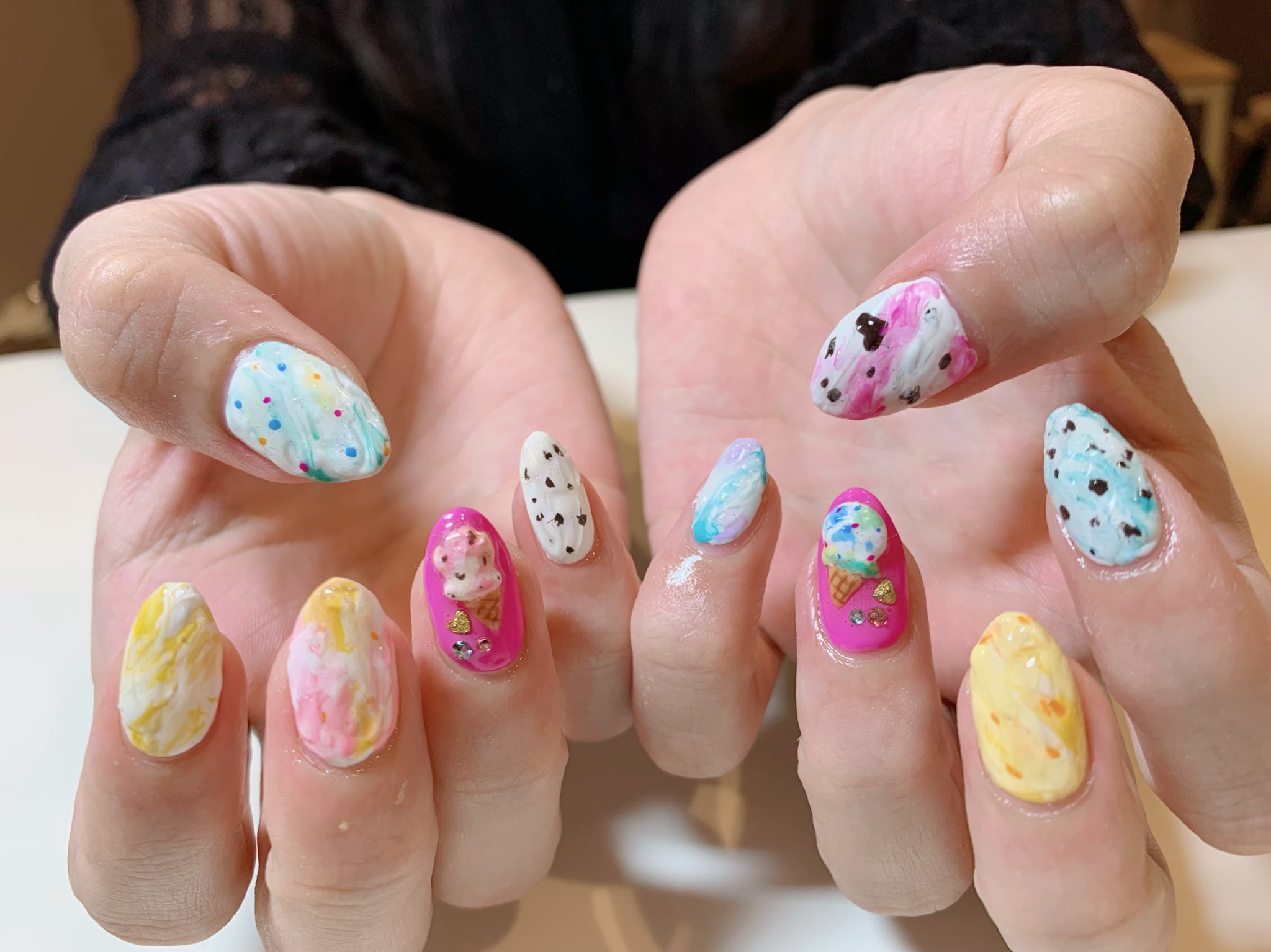 Tokio Nail Tokionail 新宿御苑前 新宿 駅近 ネイルサロン 手書きアート キャラネイル イベントネイル Nail 痛ネイル モチーフネイル 秋ネイル スイーツネイル アイスクリーム Baskinrobbins 31 31 アイスクリーム アイスクリームネイル