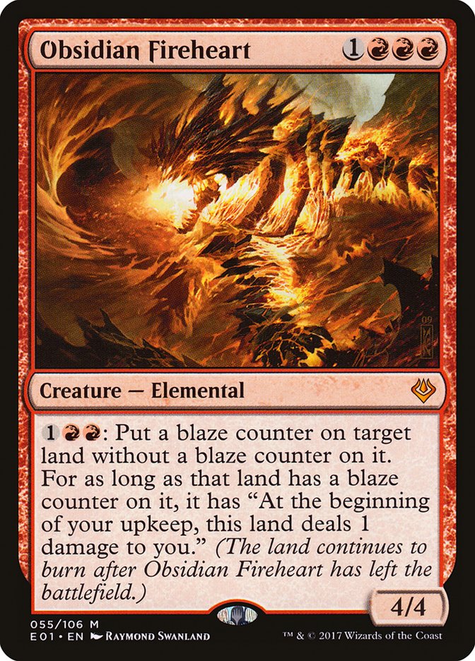 1- Play Wrenn and Seven
2- Play Obsidian Fireheart, Sarkhan the Masterless and Ashaya, Soul of the Wild
3- Activate Sarkhan to turn Wrenn into a dragon
4- Activate Obsidian Fireheart, targetting Wrenn

Now Wrenn and Seven is always burning, like the lore says they are #MTGMID
