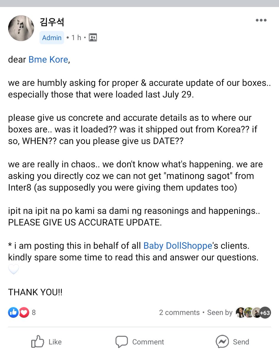 kpoplashesPH's tweet photo. #KLASHESUpdate

regarding for our box#1 &amp; box#2, BME is still IA parin po kinukulit na namin sila pero wala talagang proper updates po. for me it's okay to have delays kasi understandable naman diba po bumabagyo and nag ecq. pero ung 7-8 weeks na delay ni updates wala parin, ++ https://t.co/tmHSwzC6fW