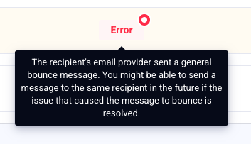 MailTumble's tweet photo. When you're managing an email list you need more information than sent or didn't send, we wanted to provide as much info as possible about why the message bounced. We're trialling a rich info error interface for email lists. Try it out here: https://t.co/7P1k68Pgc4 https://t.co/KPAnBV4Sqc