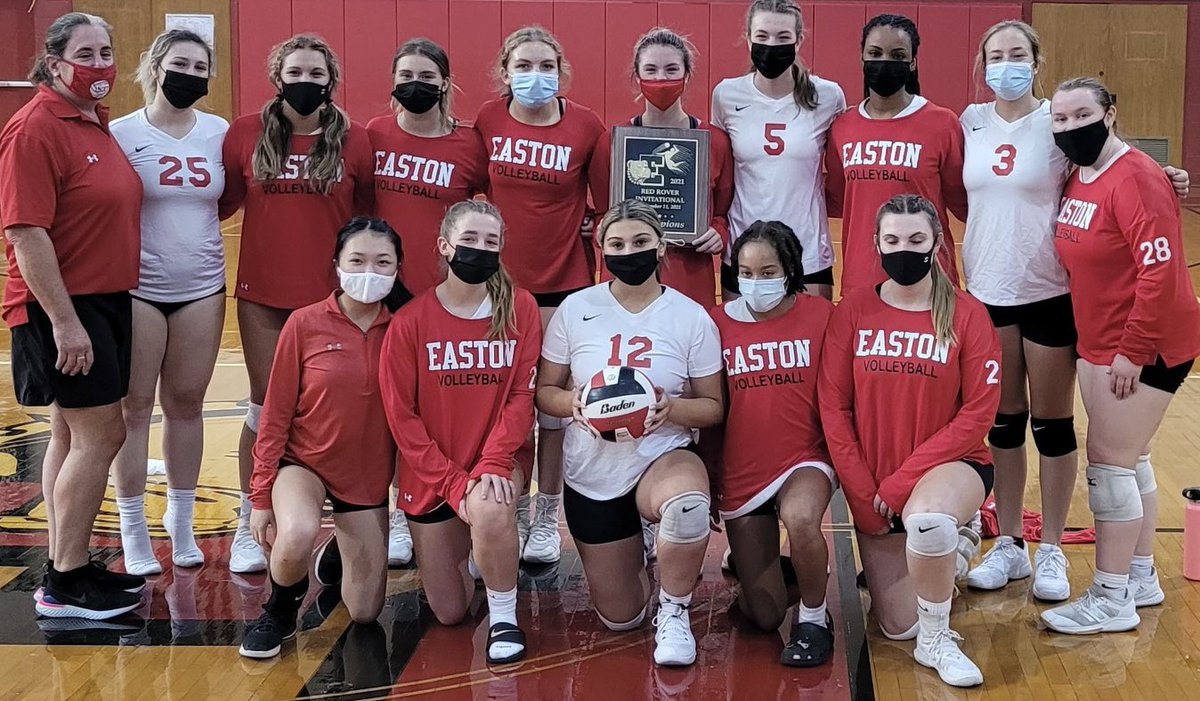 Winners of the 2021 Red Rover Girls Volleyball Tournament!!Easton wins its own invitational for 1st time in the 18 years it’s hosted it. #RoverProud
