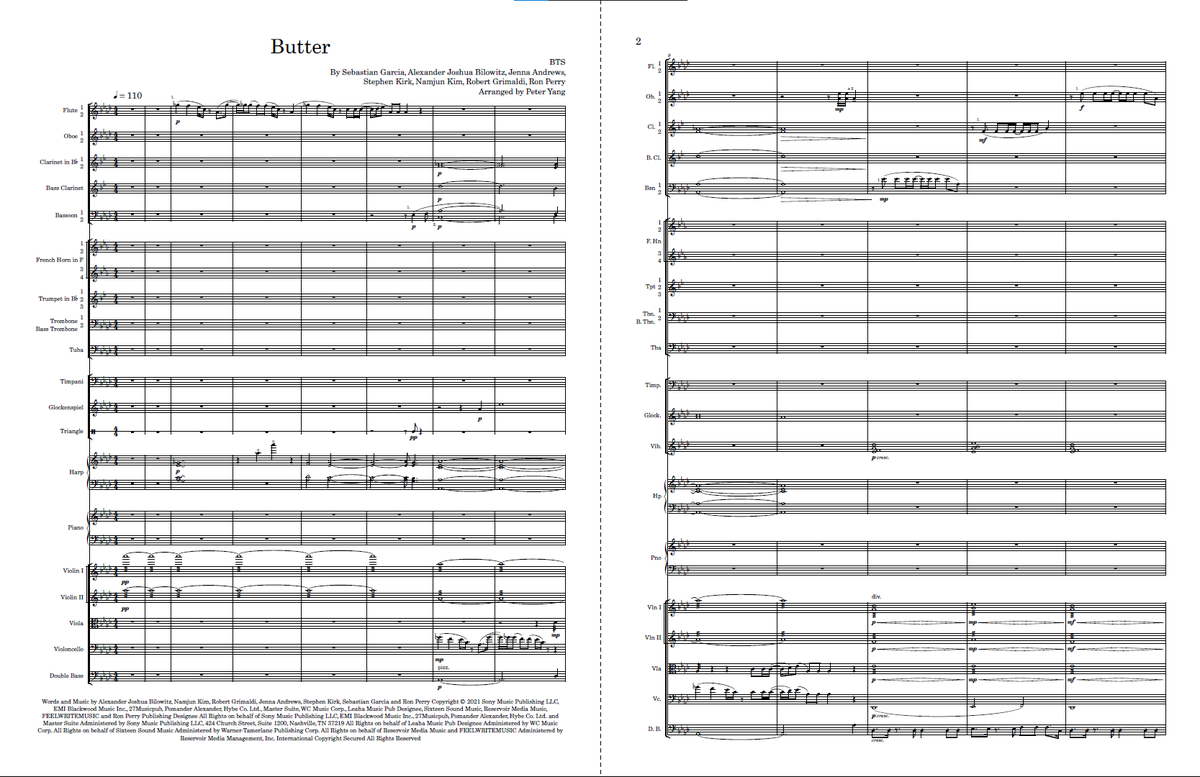 peteryangio's tweet photo. Sheet music with a full set of score and parts for my arrangement of Butter is now available for purchase!
https://t.co/EGNDhbjvHF https://t.co/HewV4qrM7Q