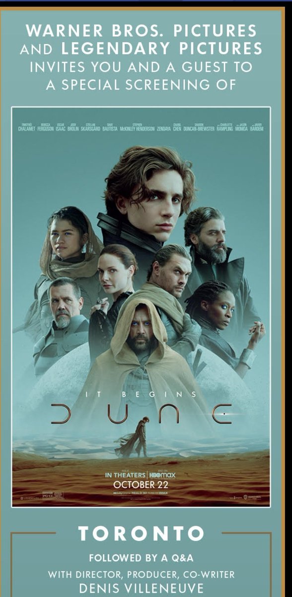 johnrakich's tweet photo. An amazing opportunity for myself and  @TheLMGI members to see this epic movie and a Q&amp;A with Dennis Villeneuve. Thanks for the invitation @warnerbros 
@dunemovie
#lmgi #perks #reasonstobeamember #jointoday #screening #DuneMovie https://t.co/FEy0yrdEKW